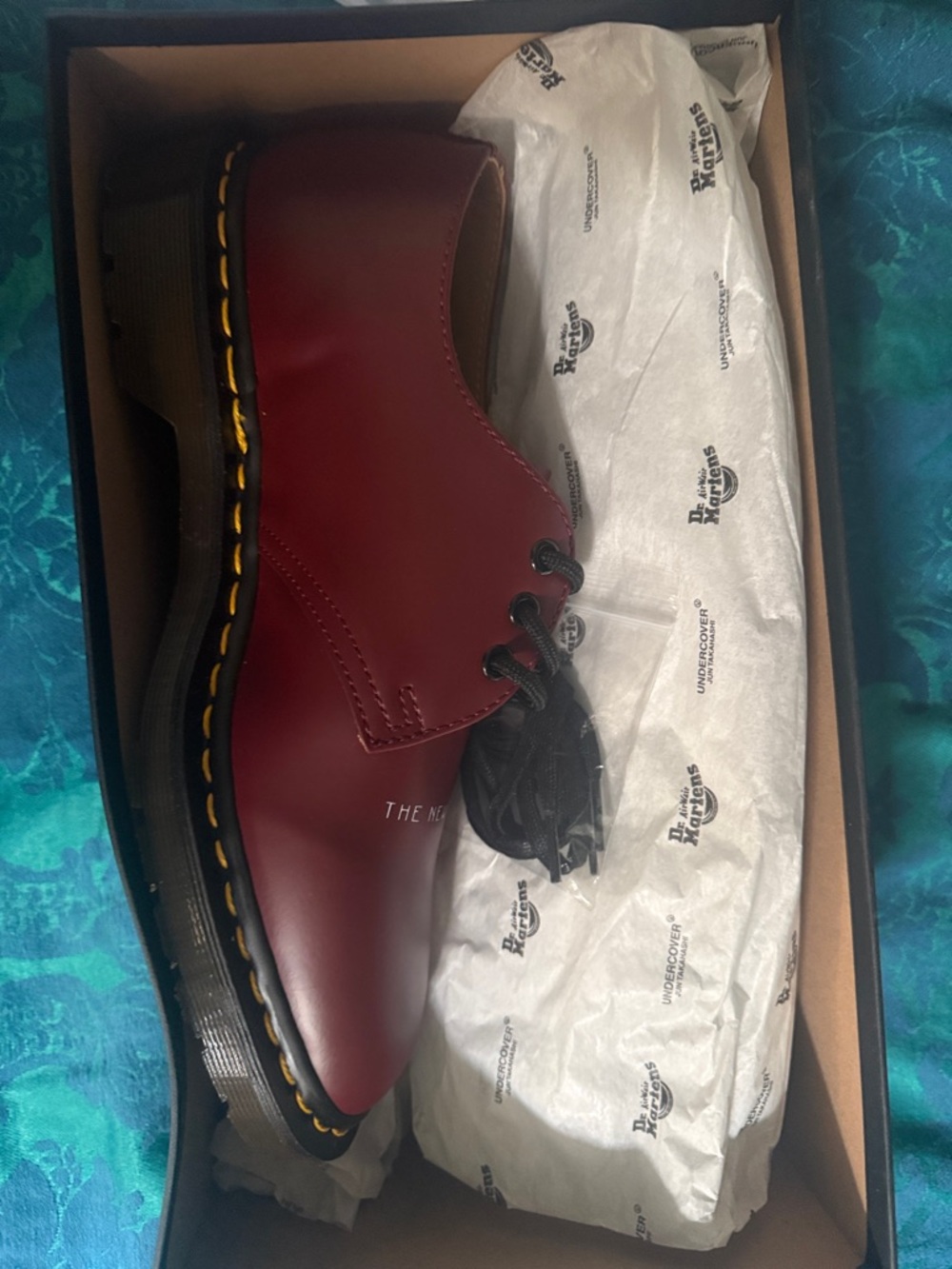 Dr. Martens 1461 x Undercover Oxfords Cherry Red with Yellow Stitching NIB - Picture 12 of 13